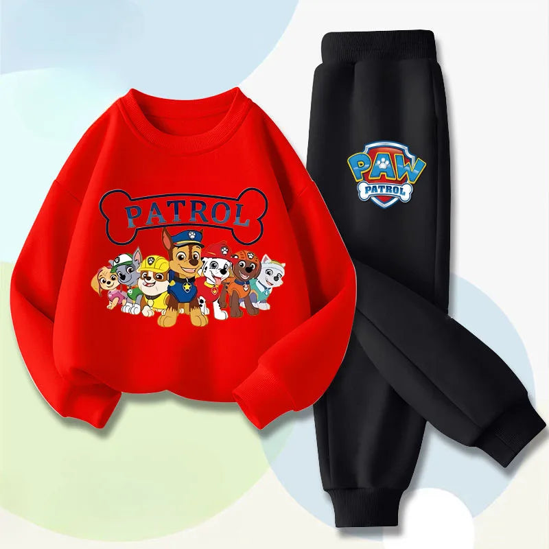 PAW Patrol Boys Long Sleeved Pullover Long Pant Two Piece Set Spring New Children's Hoodies Set Kids Casual Sweatsuit