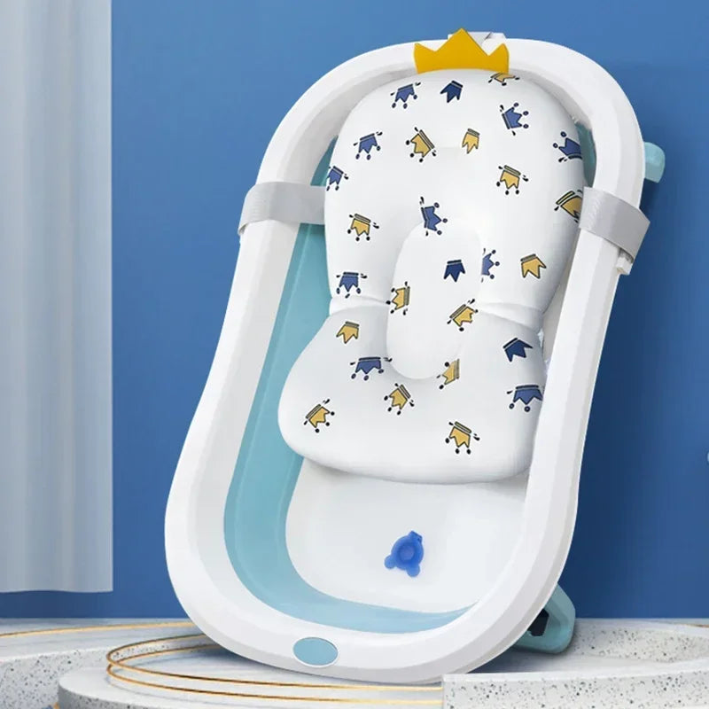 "ACCESSOIRE" Coussin de baignoire Portable pour bébé, réglable, coussin de douche, Support pour nouveau-né, tapis de siège pliable, siège de bain pour bébé, coussin d'eau flottant