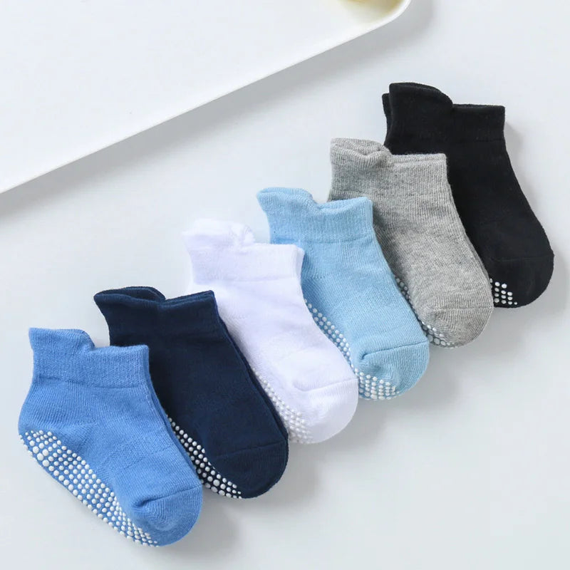 "CHAUSSURE" Lot de 6 paires de chaussettes antidérapantes pour enfants (garçons et filles)