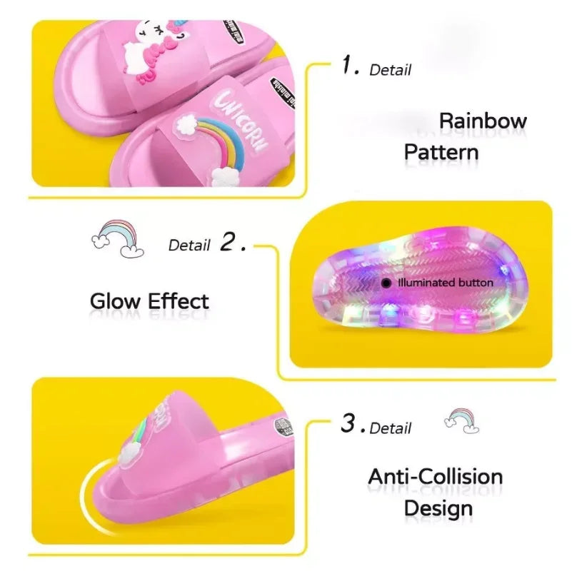 "CHAUSSURE" sandale pour enfants garçons et filles, chaussures imprimées d'animaux, style mignon éclairé