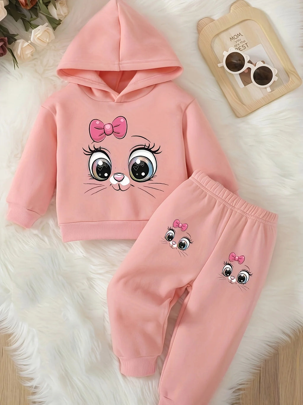 "VETEMENTS" Sweat-shirt à capuche à manches longues pour bébé fille, ensemble 2 pièces