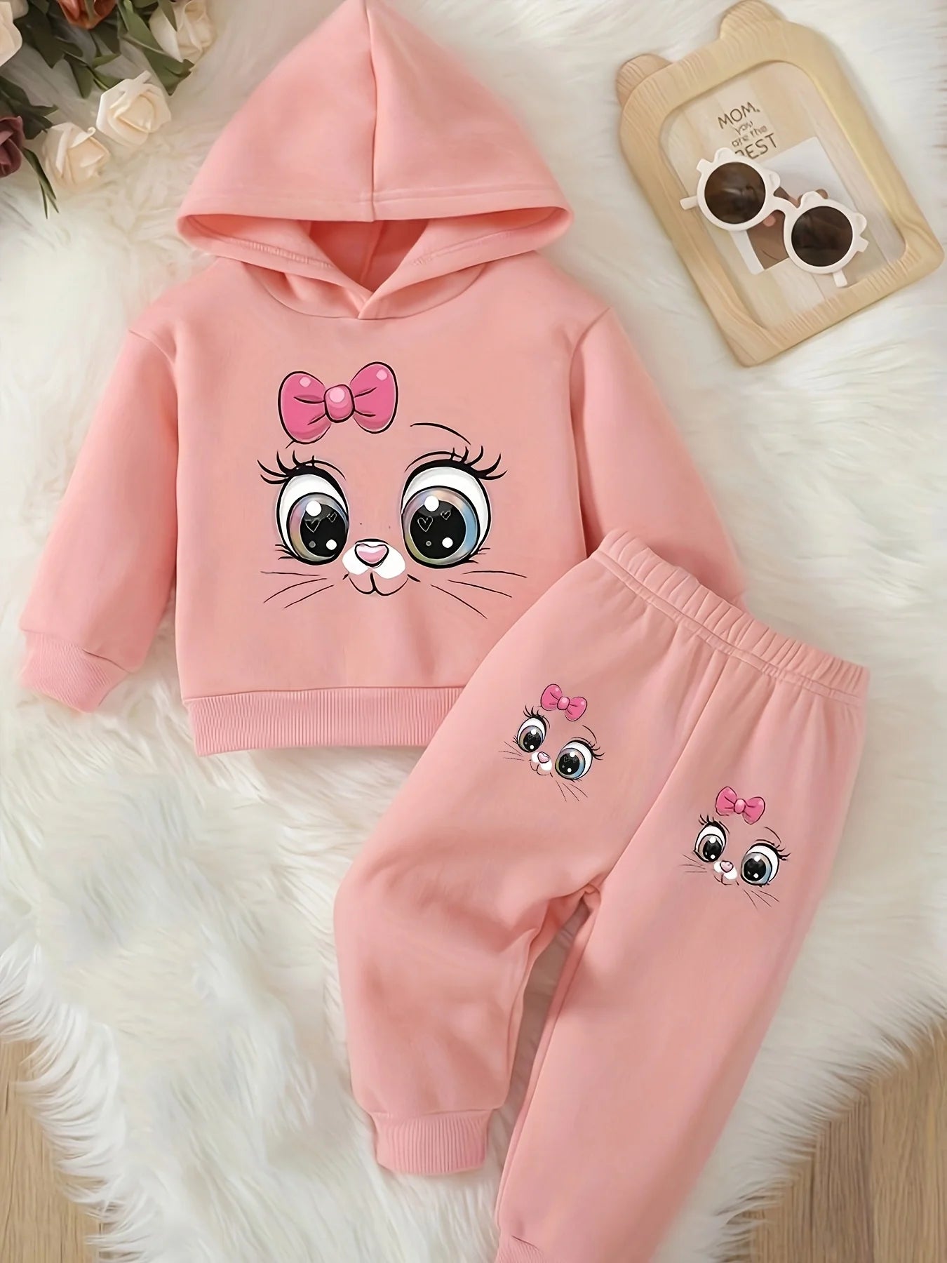 "VETEMENTS" Sweat-shirt à capuche à manches longues pour bébé fille, ensemble 2 pièces