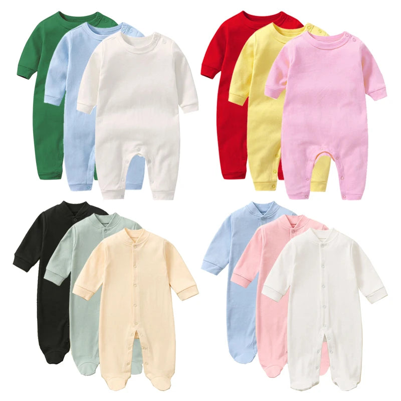 "COMBINAISON" Body en coton nouveau-né bébé, combishorts une pièce doux et uni