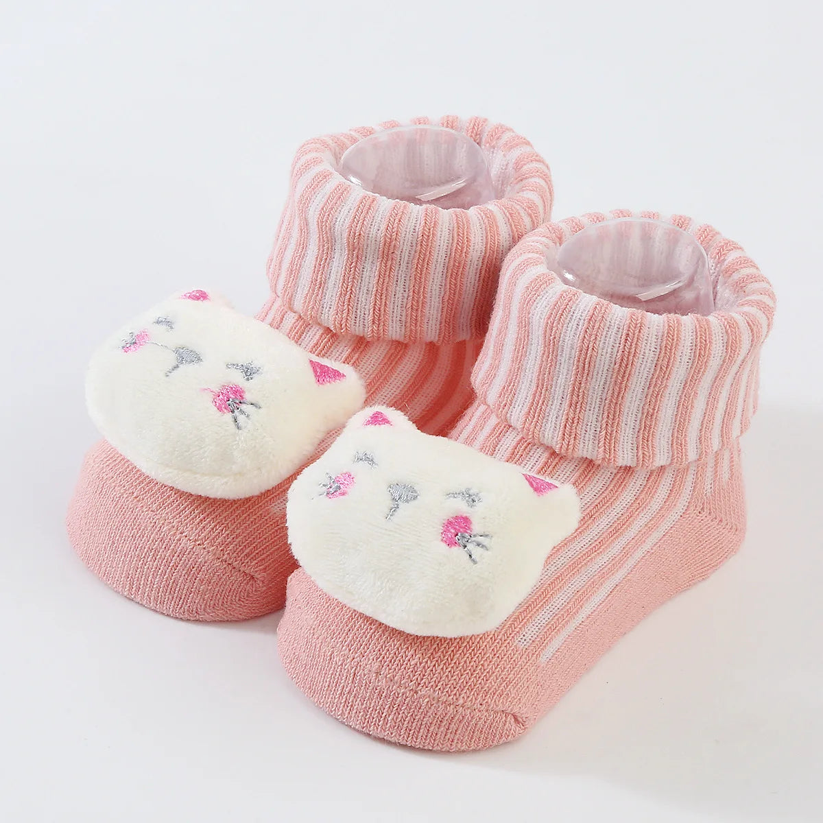 Cute Newborn 3D Cartoon Doll Socks Spring New Baby Soft Prewalker Knitted Sock For Girls Boys Infant Knitting Hairband Socks