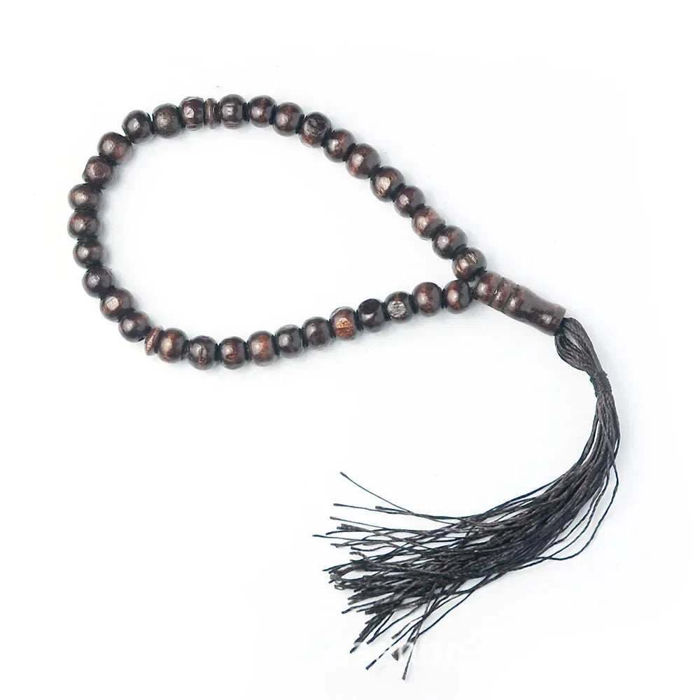 "SPECIAL ORIENT" Perles de prière Tasbih en bois, 99 perles de prière musulmane, perles islamiques, déterminer, chapelet musulman, bracelet avec pompon, 1 pièce