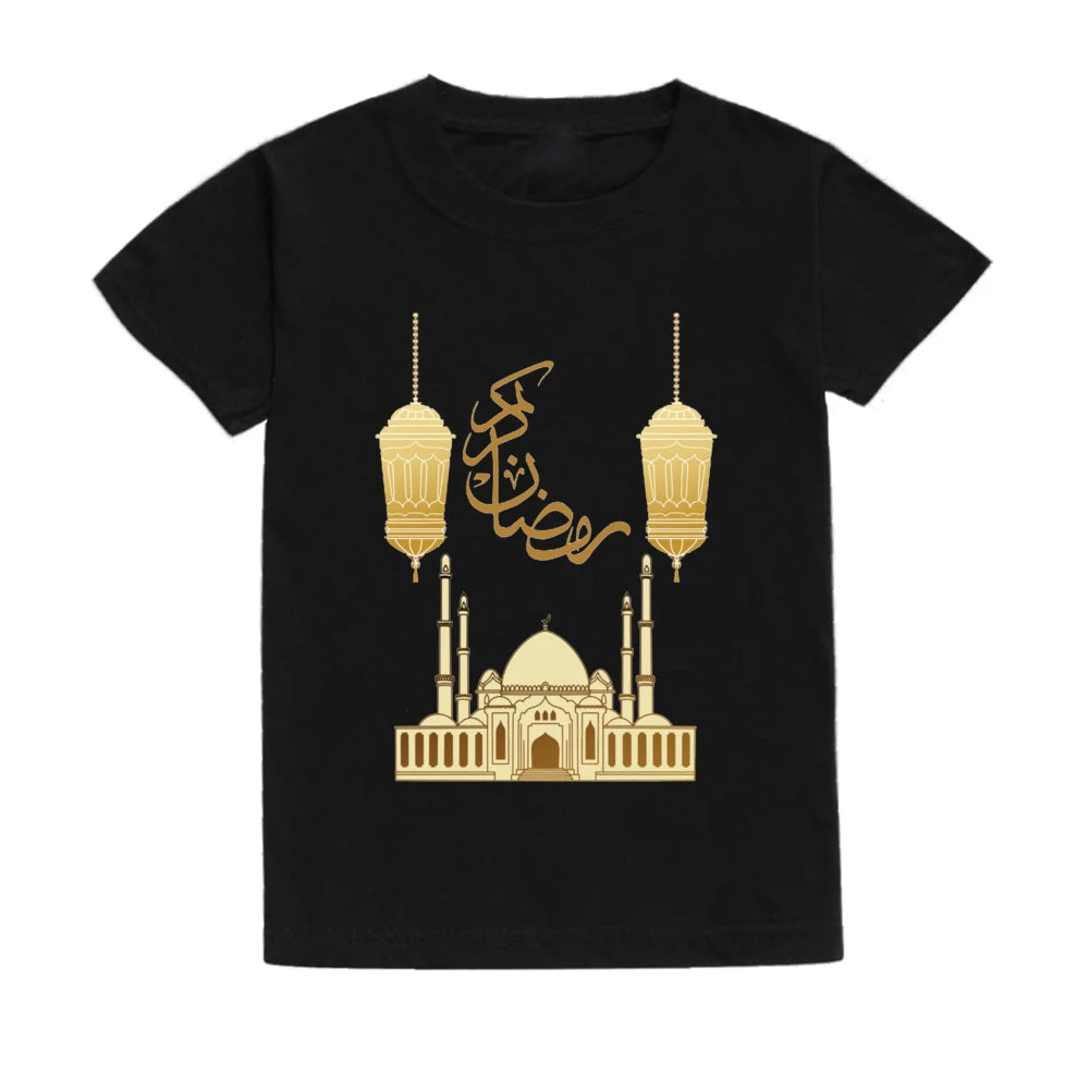 "SPECIAL RAMADAN" Ramadan Mubarak t-shirts for children, boys and girls, short sleeves; Ramadan Mubarak Kids Shirts Boys Girls Short Sleeve Tshirts Clothing Toddler Outfits Shirt Ramadan Gift Tee Children T-shirts