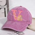 Capibara Baseball Cap for Women New Cute Capybara Letter A-Z Sun Hat Outdoor Sport Travel Sunbonnet Adult Fashion Headgear Gift