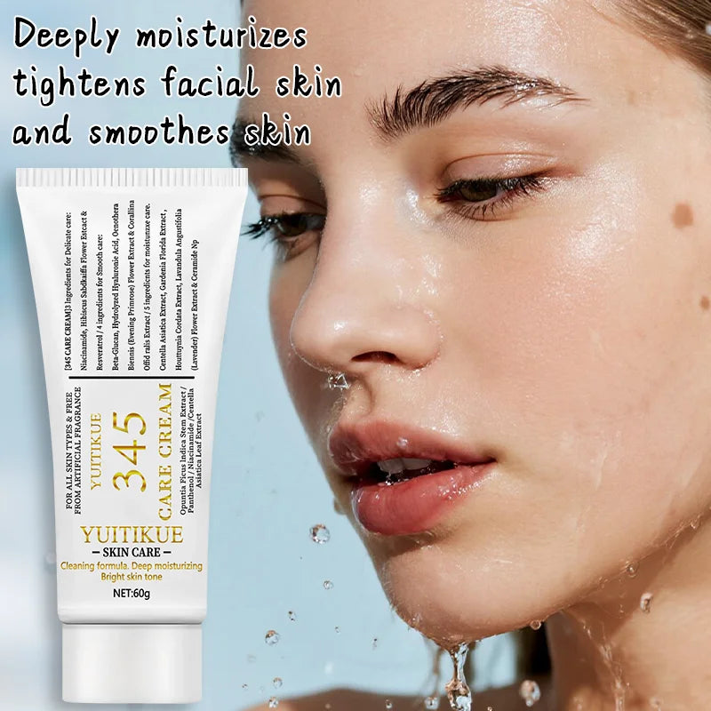 "SOINS"   Crème de soin, raffermit et lisse, texture légère non grasse, convient à tous les types de peau, sans parfum