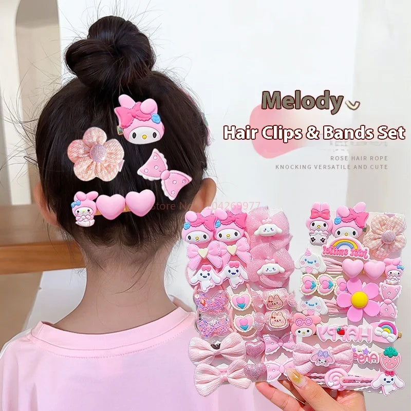 16pcs 20pcs Kulomi Authentic Cartoon Hair Clips Children'S Hair Accessories Cute Headdress Bow Hair Clips Headband Girl Gift