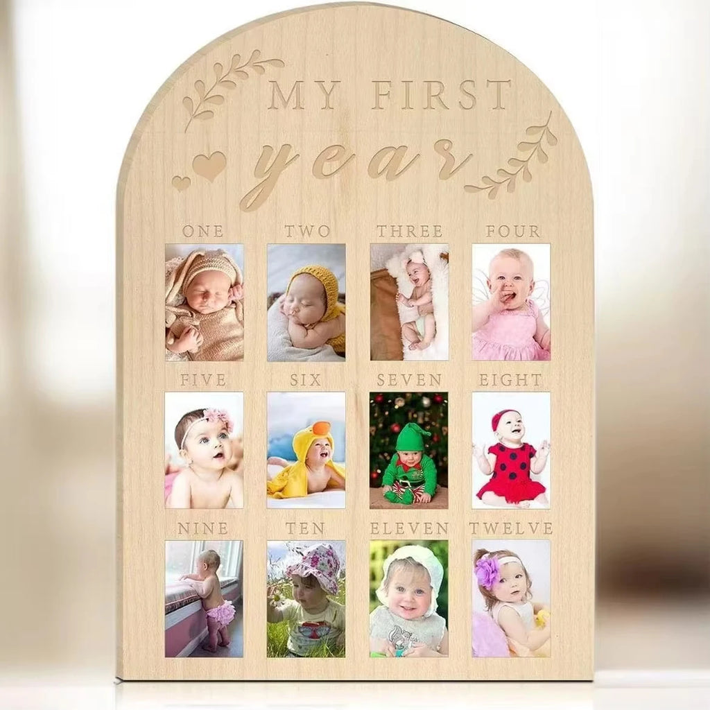 Newborn First Year Photo Frame Photography Props 12 Month Baby Growth Picture Record Milestone Board Baby Souvenirs gift