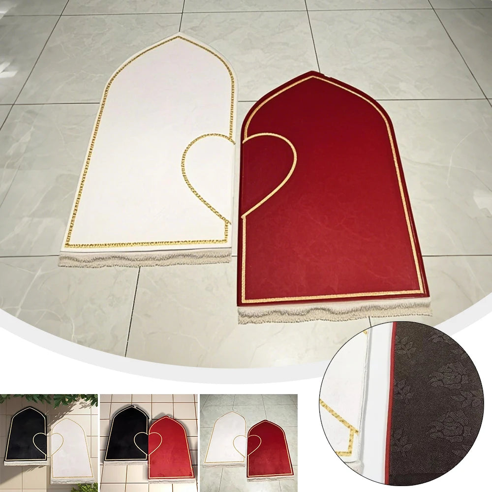 "SPECIAL RAMADAN" Couple Prayer Mat, Thick, Printed Flannel; Couple Set Prayer Mat Thick Printed Flannel Adult Worship Mats Prayer Carpets for Living Room Rugs Alfombras Para Sala