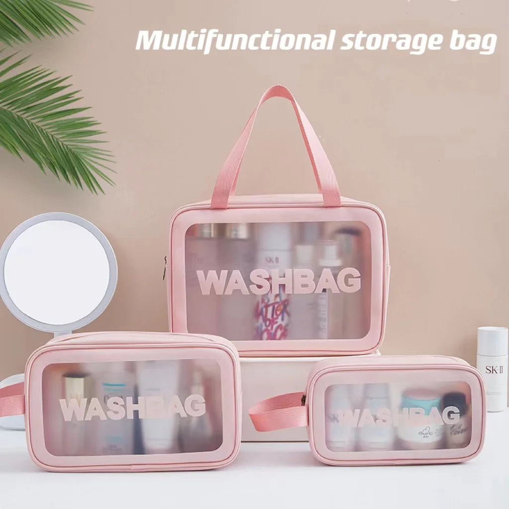 Pu Frosted Clear Makeup Box Waterproof Travel Toiletry Bag Large Capacity Portable Bath Storage Bag Children's Lunch Bag
