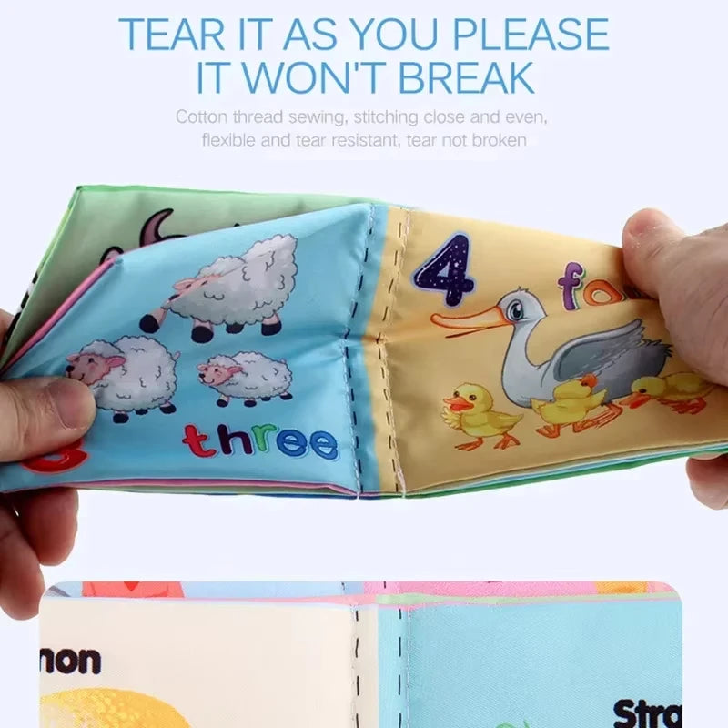 Baby Soft Cloth Book for Newborns 0-12 Months 3D Book Animal Family Cognitive Montessori Early Educational Toys for Kids Gift