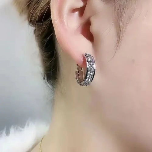 "BIJOUX" Boucles d'oreilles créoles en zircone pour femme