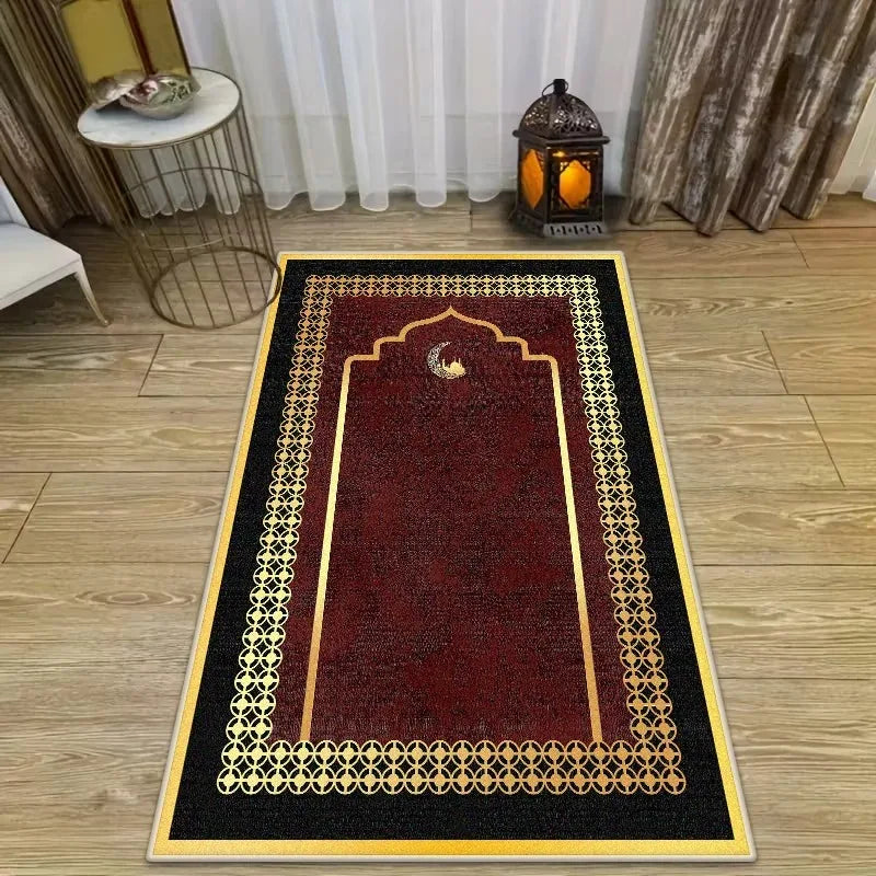 "SPECIAL RAMADAN" Luxury Islamic prayer mat for Ramadan, ideal for the prayer room, soft and comfortable; Islamic Ramadan Luxury Prayer Mat for Prayer Room, Muslim Festival Soft Indoor Mats, Children's Easy Care