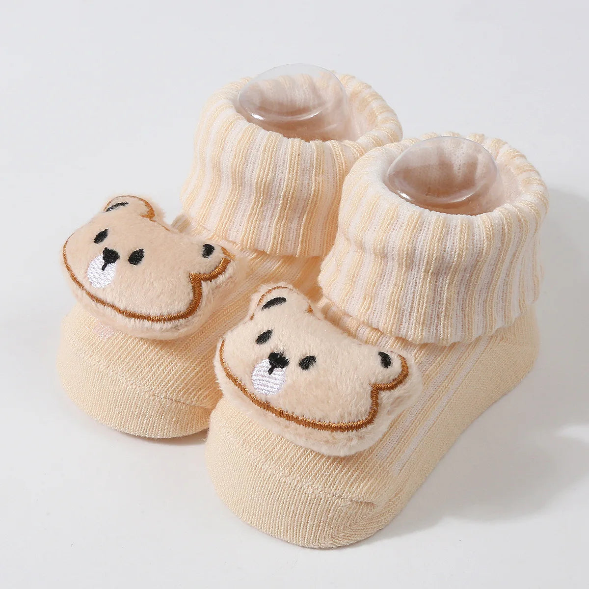 Cute Newborn 3D Cartoon Doll Socks Spring New Baby Soft Prewalker Knitted Sock For Girls Boys Infant Knitting Hairband Socks