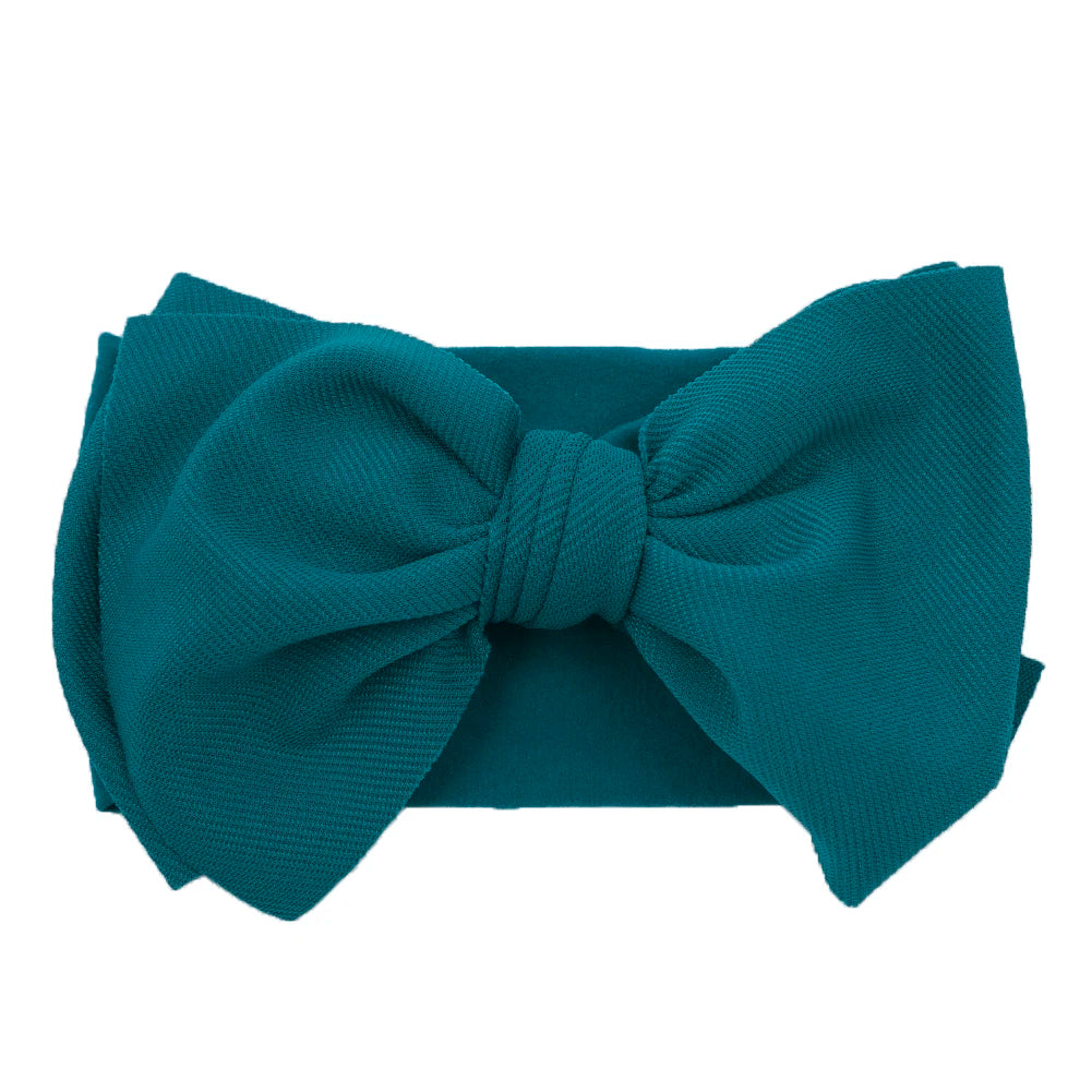 Solid Turban Nylon Headband High Elastic Bow Top Knot Headwrap For Baby Girls Toddler Hair Bands Fashion Kids Hair Accessories