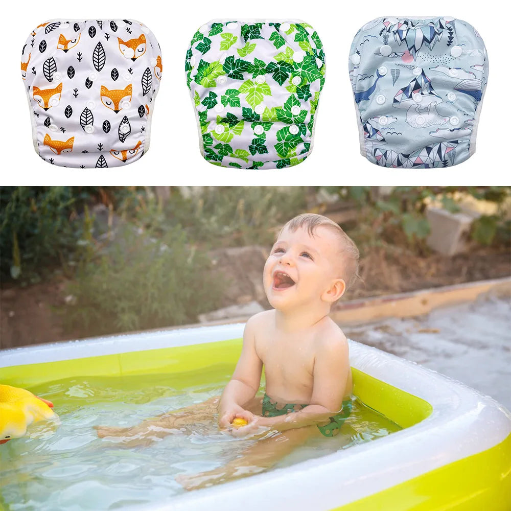 "ACCESSORY" Reusable, washable, and adjustable baby swim diaper (1 piece) for swimming lessons, baby shower gift, large size, baby boy or girl; 1pc Baby Swim Diapers Reusable Washable Adjustable for Swim