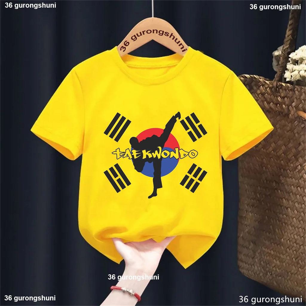 "VETEMENTS" T-shirt garçon tendance avec imprimé art martial décontracté