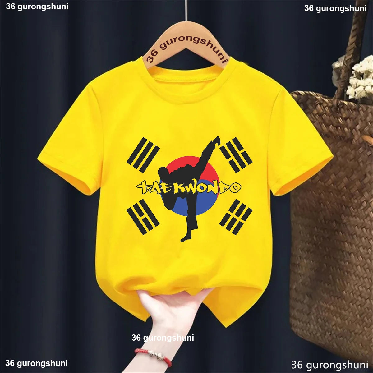 "VETEMENTS" T-shirt garçon tendance avec imprimé art martial décontracté