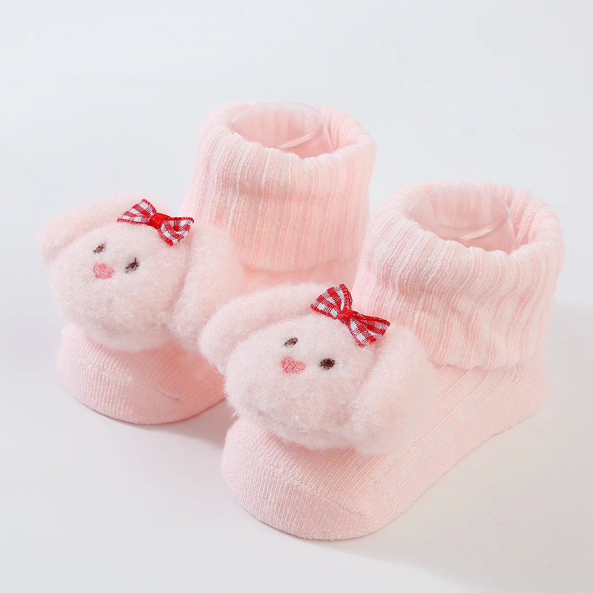Cute Newborn 3D Cartoon Doll Socks Spring New Baby Soft Prewalker Knitted Sock For Girls Boys Infant Knitting Hairband Socks