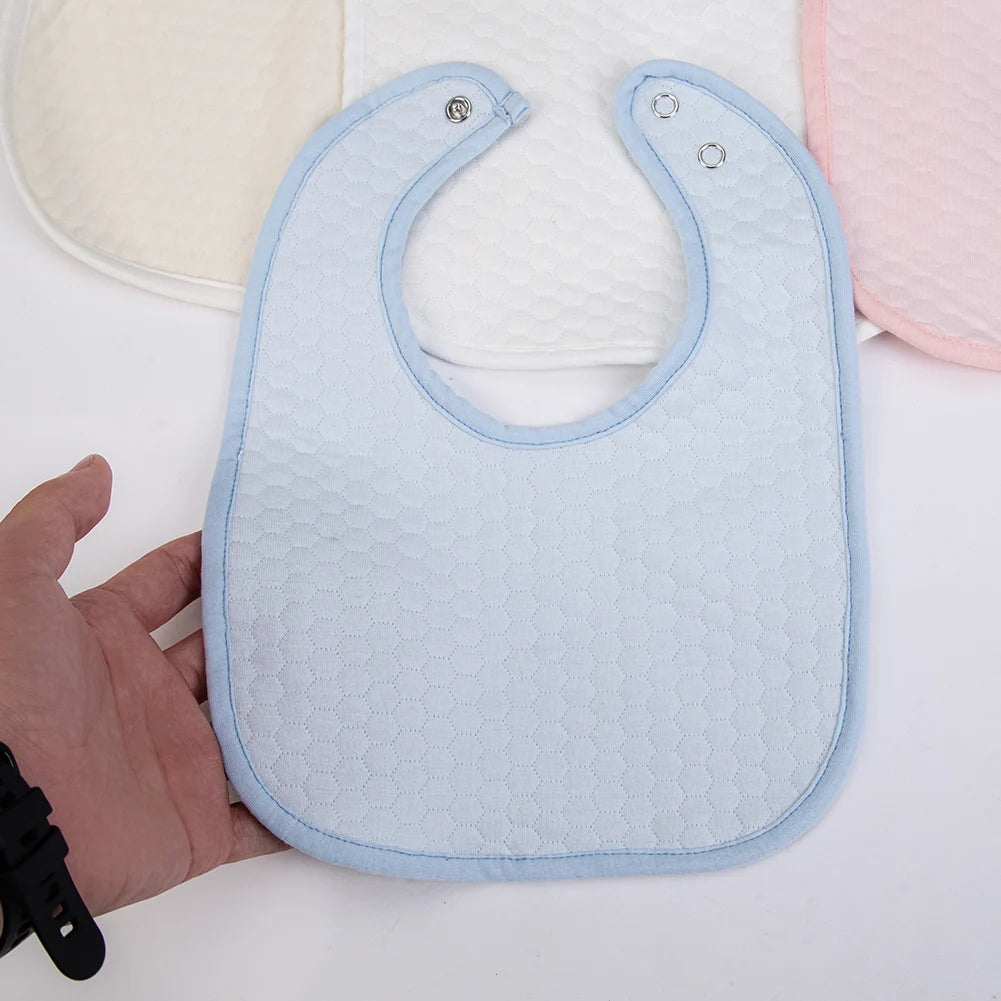 Solid Cotton Baby Bibs Korean Absorbent Saliva Towel Infant Feeding Burp Cloths Waterproof Scarf Snap for Infant Boys Girls