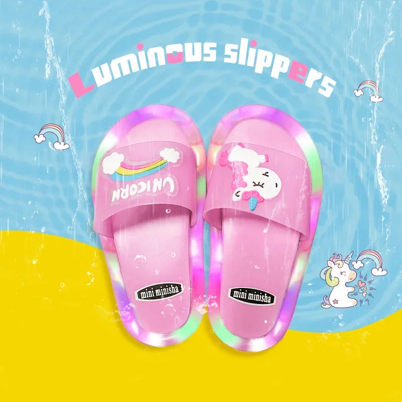 "CHAUSSURE" sandale pour enfants garçons et filles, chaussures imprimées d'animaux, style mignon éclairé