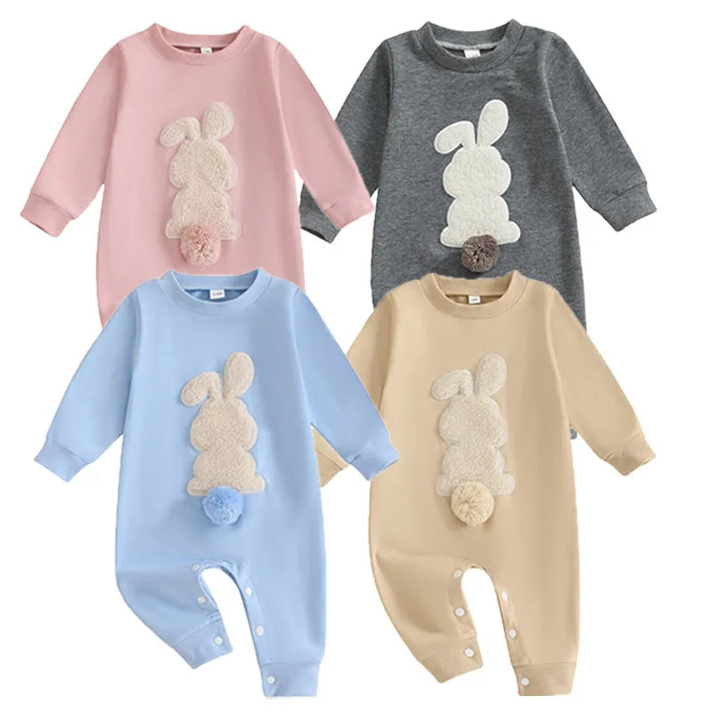 "COMBINAISON" Combinaisons pour bébés, peluche brodé, manches longues, en coton