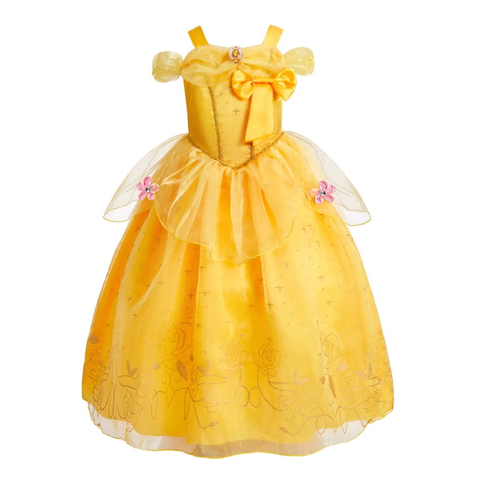 "VETEMENTS" Robe de princesse pour filles, Costume de Cosplay Elsa Anna pour enfants, Jasmine Belle