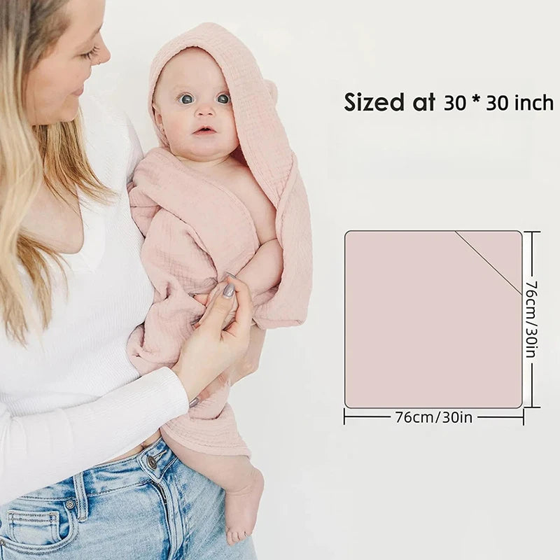 "ACCESSOIRE" Serviettes à capuche pour nouveau-né, 1 pièce, en mousseline de coton biologique, serviette de bain pour bébé, serviettes douces et absorbantes pour garçons et filles