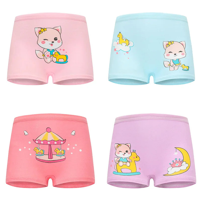 "VETEMENTS" 1/4/8/12 pièces. Culottes pour filles, ensembles coton imprimer style boxer respirant