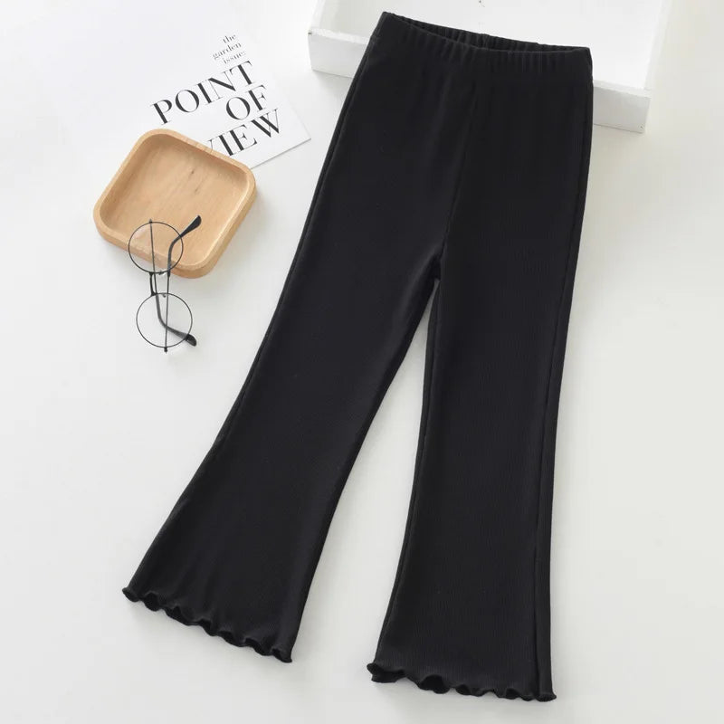 "VETEMENTS" Pantalon évasé taille haute à ourlet ondulé pour filles, confortable, tendance