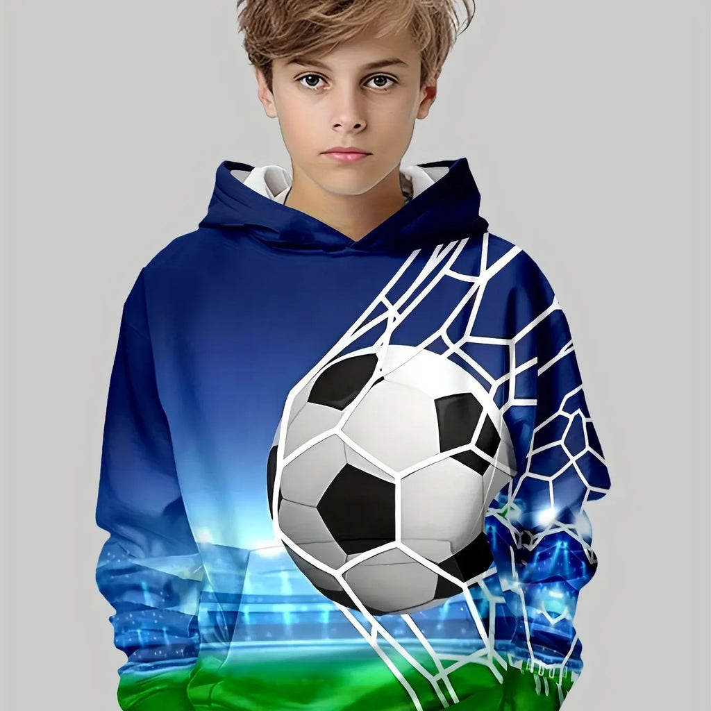 Kids Clothes Boys Hoodies Long Sleeve 3D Footbaii Print Children Spring Fall Clothes Casual Outdoor Active Boys Clothing Tops