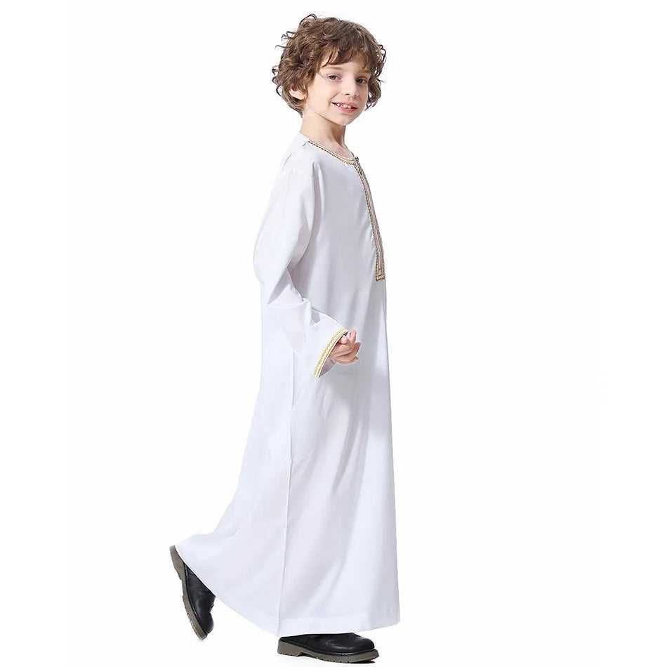 "SPECIAL RAMADAN" 2026 for children and teenagers, summer Muslim dress, Arab clothing for boys, traditional outfit. New Children's Thawb Teens Summer Muslim Robe Kids Arab Folk Clothes Boys Solid Color Thobe 5-14