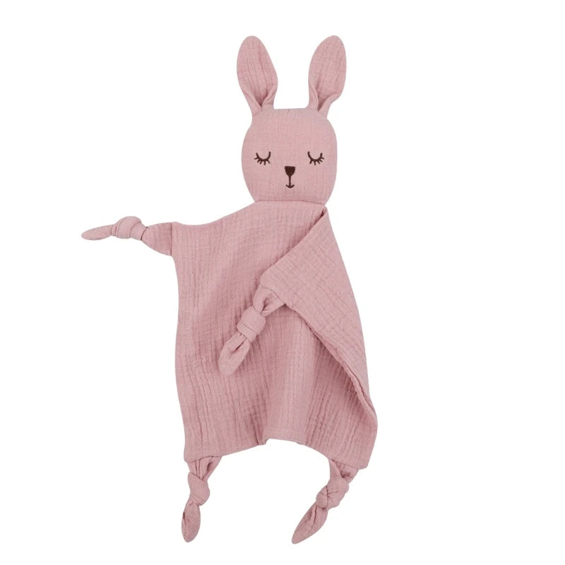 New Cotton Gauze Baby Towel Print Bunny Ear Rabbit Doll Baby Comforters Blanket Soothing Towel Newborn Face Towel Saliva Towel