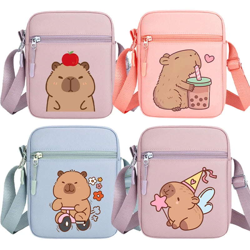 Capibara Crossbody Bag Kids Kawaii Capybara Shoulder Bag Girls Boys Travel Messenger Pouch New Outdoor Sport Purse Children Gift