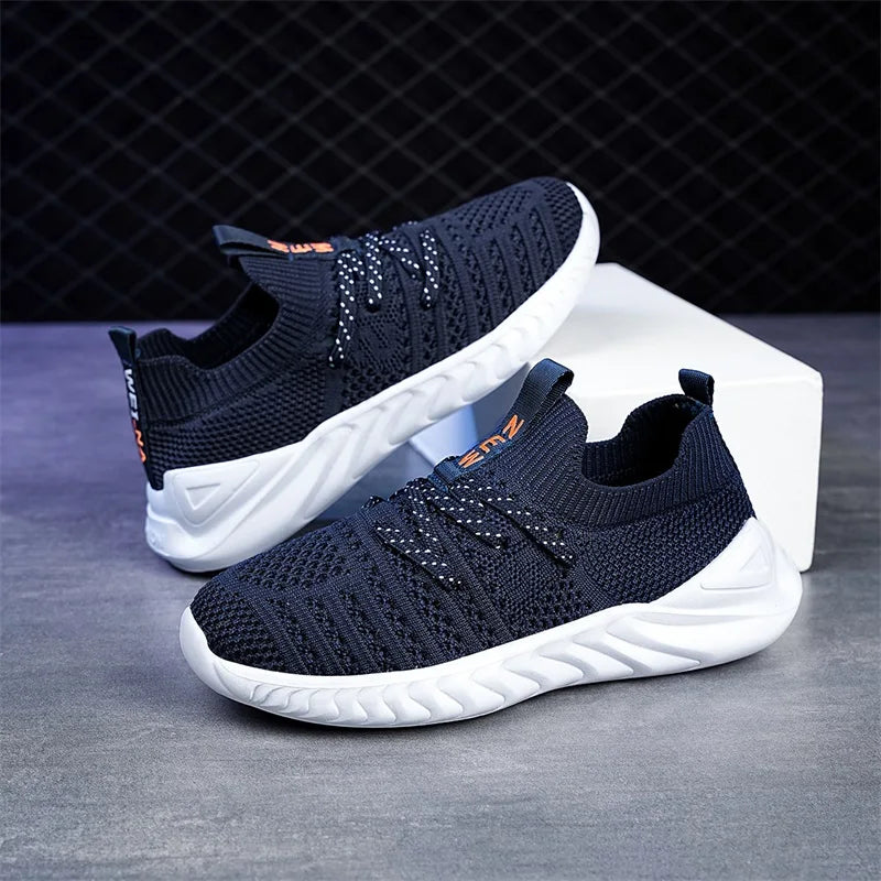 Four Seasons Children's Casual Sports Shoes with Mesh Breathable One Step Running Shoes