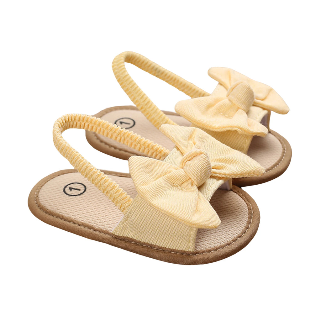 Cute Bowknot Baby Sandals for Girl Shoes Summer Princess Soft Sole Non-slip Open Toe Walking Infant Shoes for Beach Slippers