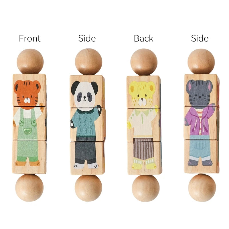 "JOUET" Jouet pour bébé hochet en bois anneaux de dentition en Silicone pour bébé 0 à 12 mois