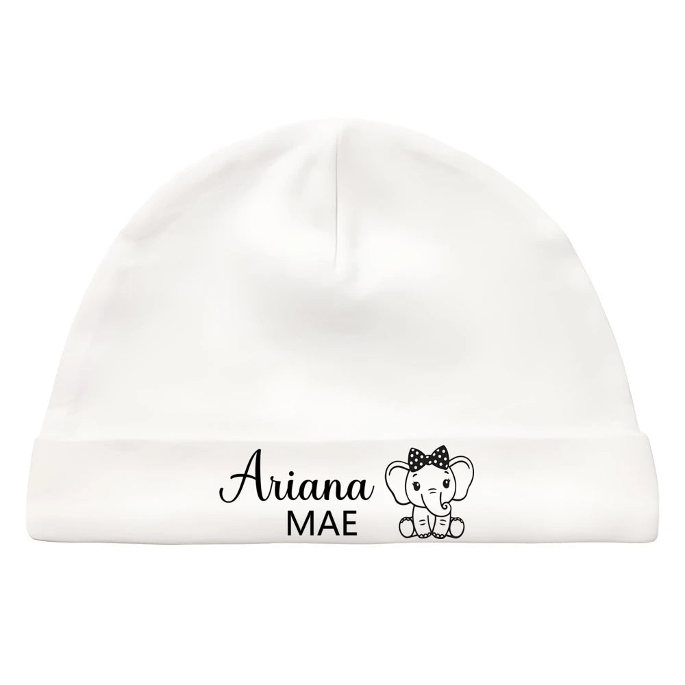 Newborn Coming Home Hat Custom Baby Beanie with Name Birth Announcement First Hat for Babies Baby Shower Gifts