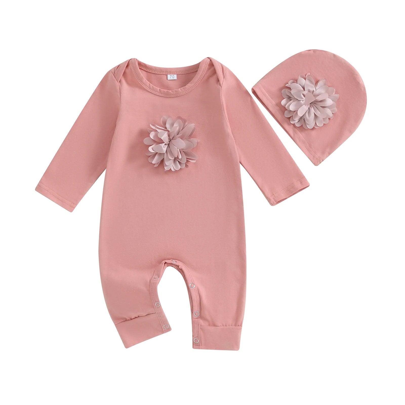 "COMBINAISON" Barboteuse 2 pièces en coton pour nouveau-né, combinaison florale en mélange de coton 0-18 mois