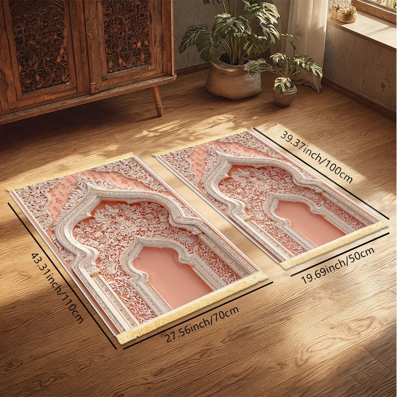 "SPECIAL RAMADAN" VIKAMA Muslim Prayer Rug, Foldable Islamic Prayer Mat; VIKAMA Muslim Prayer Rug, Islamic Prayer Mat for Indoor and Outdoor Use, Foldable Prayer Mat for Living Room, Bedroom, and Home Decoration