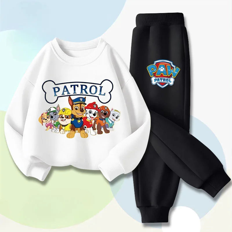 PAW Patrol Boys Long Sleeved Pullover Long Pant Two Piece Set Spring New Children's Hoodies Set Kids Casual Sweatsuit