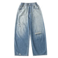 "VETEMENTS" Jean style usé pour filles, coupe ample, jambes larges, pour enfants de 5 à 14 ans