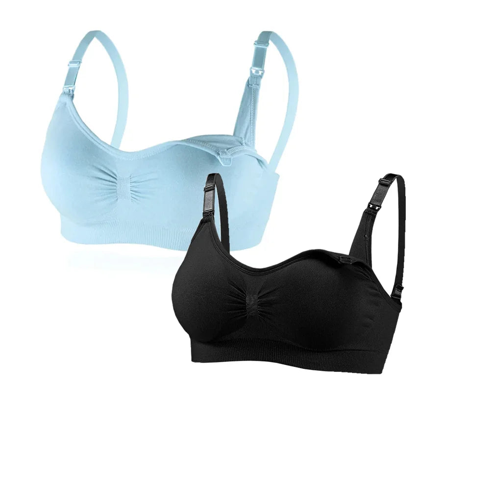 1/2/3PCS No Steel Ring with Sports Pad Bra Breastfeeding Non-sagging Vest-style Pregnant Women's Clothing Underwear Front Buckle