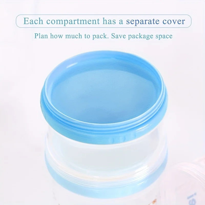 "ACCESSORY" Baby milk powder box, 5 independent compartments NFH03; MAMIJOY Baby Milk Powder Box Large Capacity Multi Layer Food Supplement Box Independent 5Grid Layered Milk Powder Box NFH03