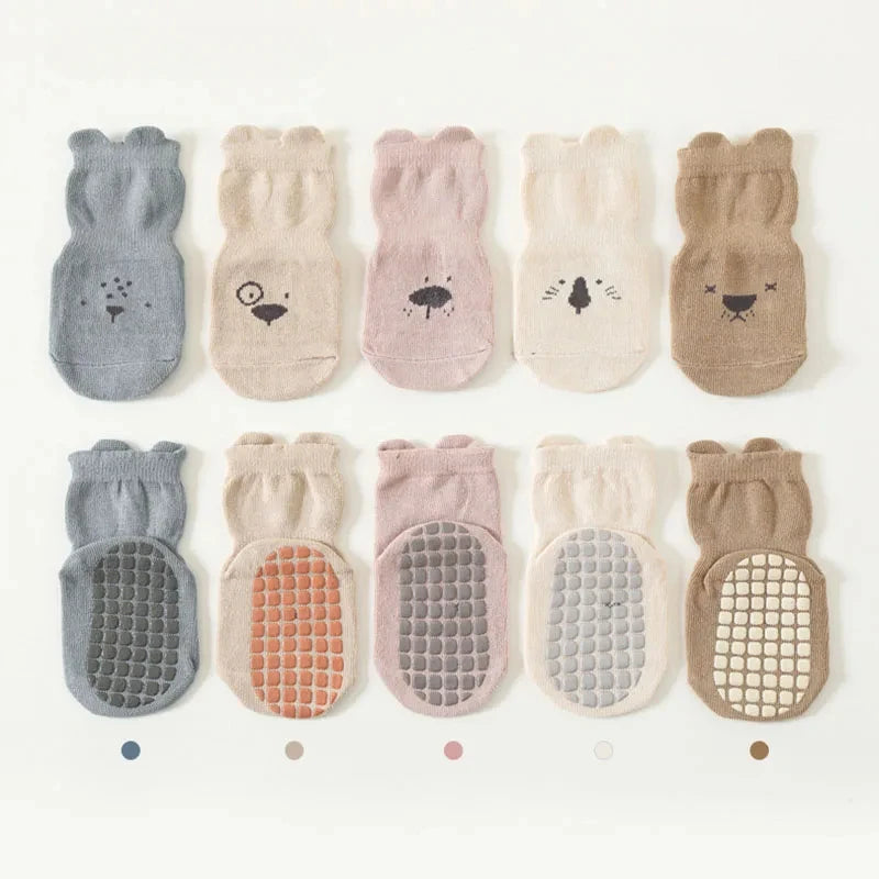 "CHAUSSURE" 3/5/1 paires/lot bébé chaussettes infantiles, nouveau-né anti-dérapant, coton unisex