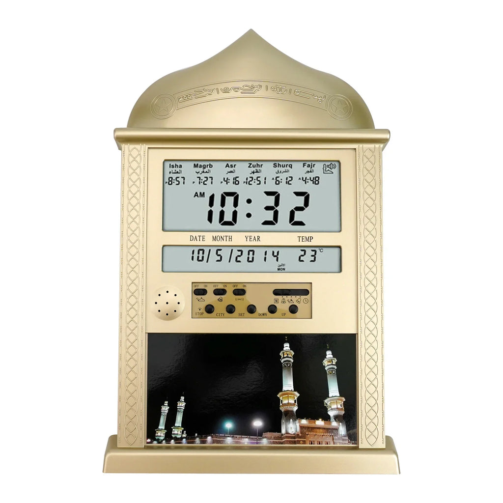 "SPECIAL RAMADAN" Horloge murale pour prière musulmane, calendrier Azan Azan, alarme réglable, décoration d'intérieur, 330x205x27.2mm