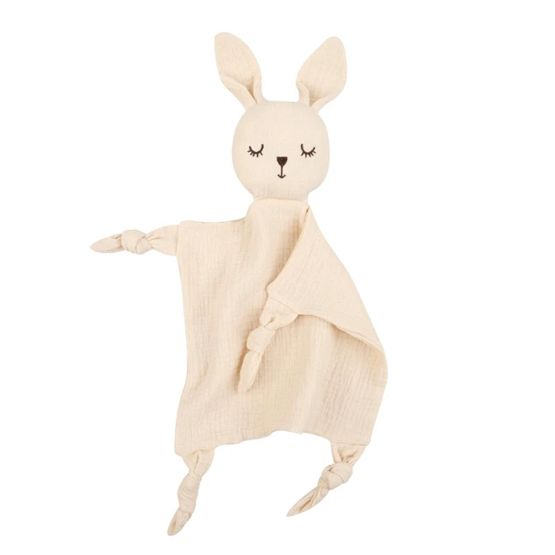 New Cotton Gauze Baby Towel Print Bunny Ear Rabbit Doll Baby Comforters Blanket Soothing Towel Newborn Face Towel Saliva Towel