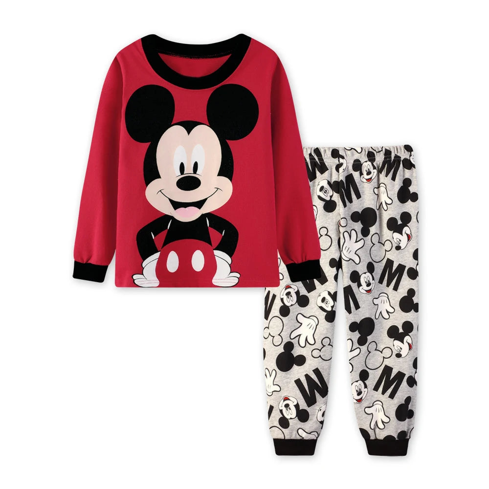 New Kids Pajama Set Cotton Soft nightwear Mickey Loungewear Long Sleeve Pjs Sleepwear for Toddler Boys pajamas Girls nighty